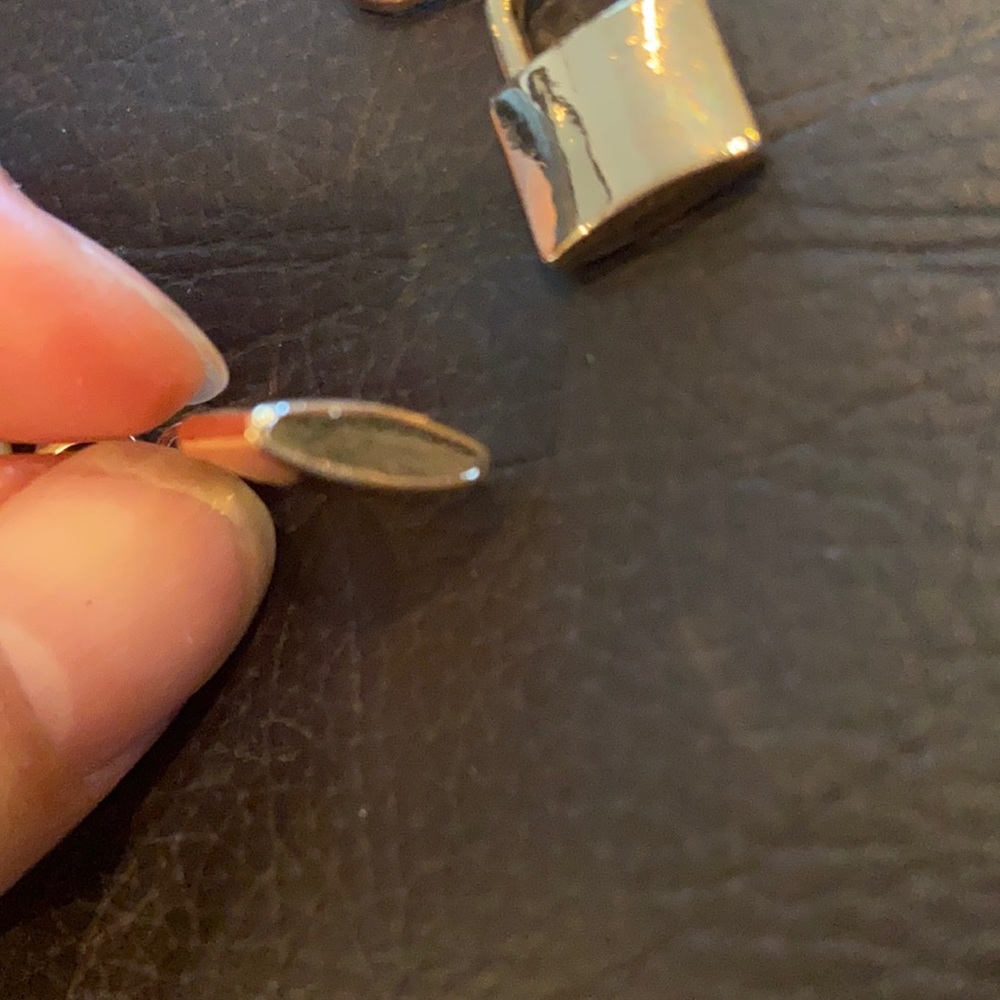 New PADLOCK pierced earrings NEW gold tone dangling - Picture 3 of 5